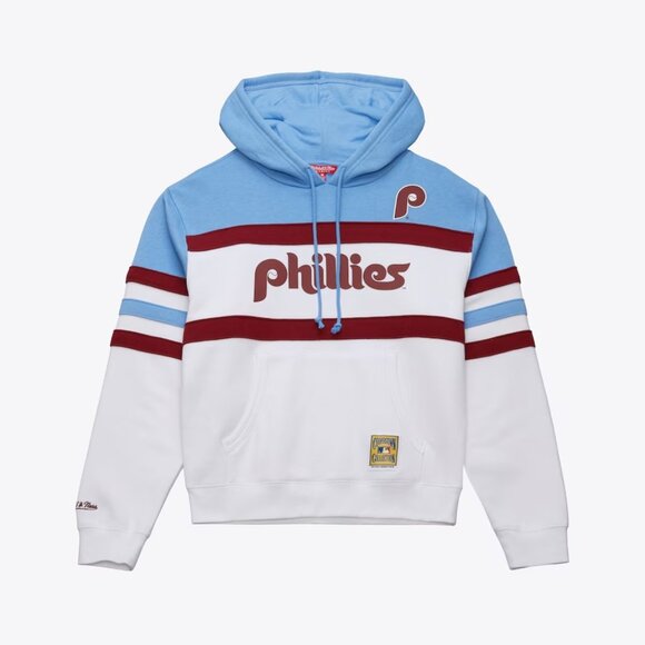 Mitchell & Ness Tops - Philadelphia Phillies Mitchell & Ness Women's Head Coach Hoodie Large White Blue